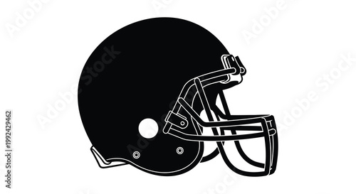 A black silhouette of an american football helmet with face mask