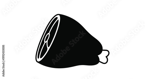 Simple black and white illustration of a bell with a clapper