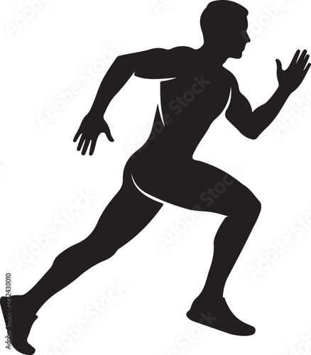 Man Running Sprinting Fast Pace.