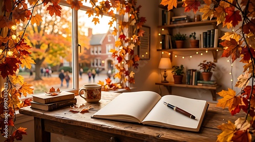 Creative Back to School Classroom Scene with Modern Learning Environment Illustration