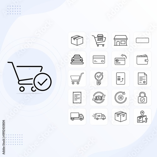 Business Office Icon Set – Work, Team, Strategy, Analytics, Corporate Vector Icons