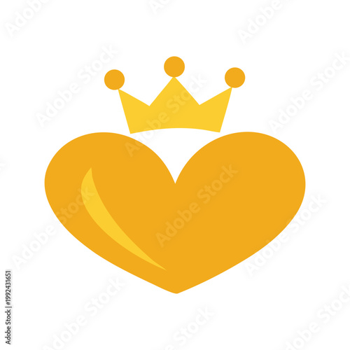 Heart shape vector illustrations with crown and decorative elements for mother’s day, t-shirts and logos concept

