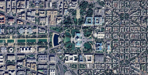 Quadro em tela ashington DC Aerial Satellite View, USA
