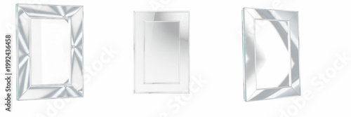 Fényképezés Mirror Effect Glass Frame Mockup - Cadre en verre effet miroir - Spiegelglasrahm