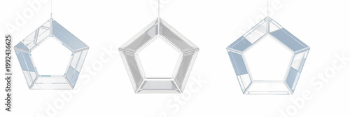 Tableau sur toile Geometric Glass Frame Pentagon Mockup - Cadre pentagonal en verre géométrique -