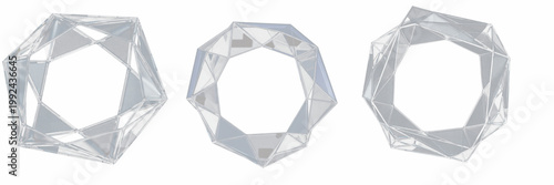 Abstract Polygon Glass Frame Mockup - Cadre en verre polygone abstrait - Abstrakter polygonaler Glasrahmen - Marco de vidrio poligonal abstracto - Multi-Sided Modern Geometric Graphic Resource Asset