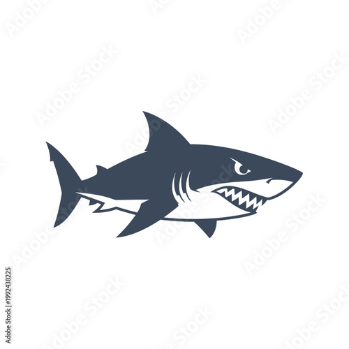 Aggressive Shark Icon - Marine Predator Vector