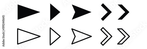 Arrow Play, Forward Line Icons Collection