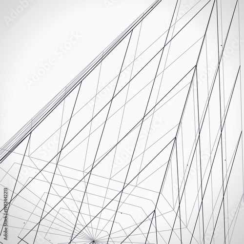 Abstract Technology Wireframe Pyramid