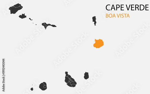 Cape Verde png map with islands, Cape Verde island map, Cape Verde Boa Vista