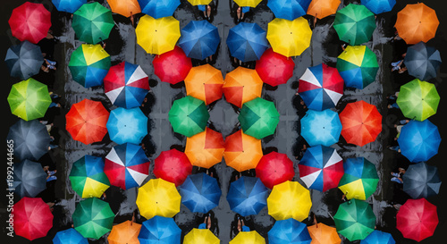 Colorful umbrella pattern background for monsoon sale and rainy season promotion