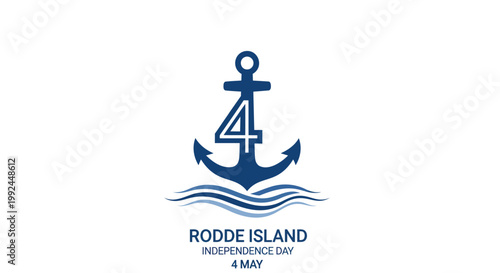 Rodde Island Independence Day Celebration Featuring Anchor and Waves Emblem