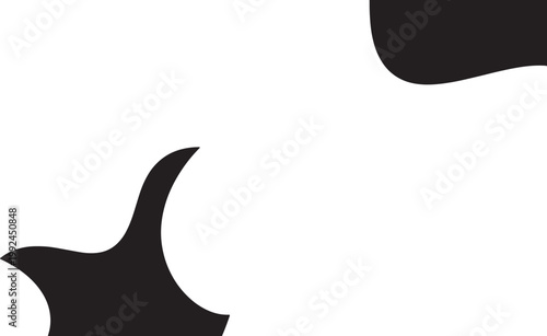 Abstract black shapes representing motion and fluidity, perfect for modern graphic design backgrounds or overlays.