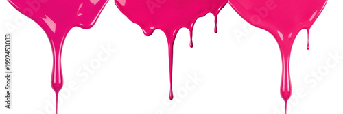 Foto Vibrant Pink Paint Drip Texture - Creative Liquid Splash Surface for Art Project