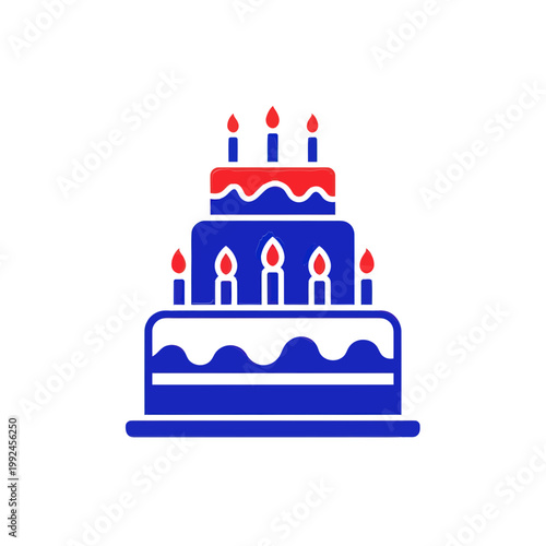 Celebration Cake with Candles - Festive Birthday Party Icon
