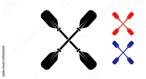 Set of Crossed Oars Icons