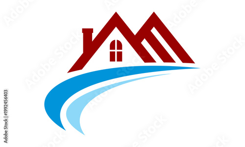 roof home building logo design