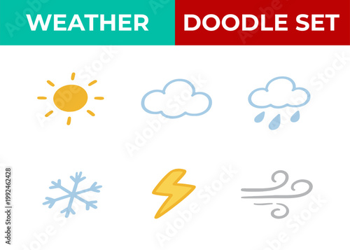 Weather doodle set
Vector doodle set on a white background