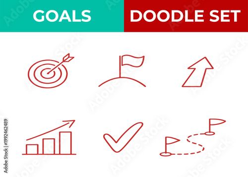 Goals doodle set
Vector doodle set on a white background
