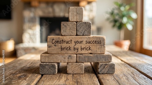 Balanced Wood Block Build Arrangement for Success