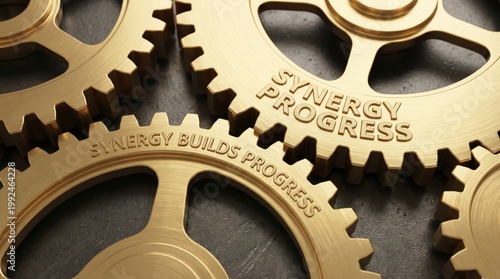 Golden Interlocking Gears of Synergy and Progress
