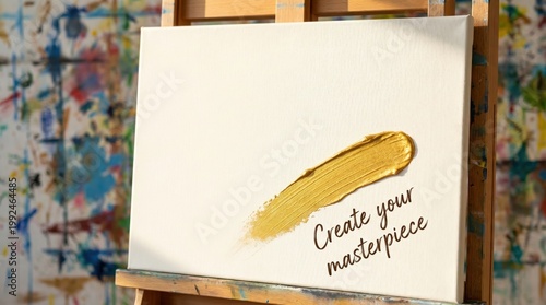 Open Empty Canvas with a Golden Sin Stroke