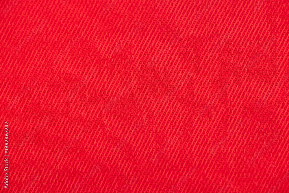 Fototapeta premium Old red dyed denim and texture pattern background.