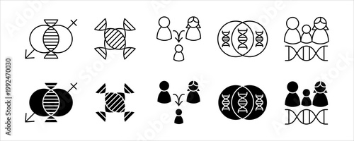 Heredity Genetics DNA Inheritance Biology Icon