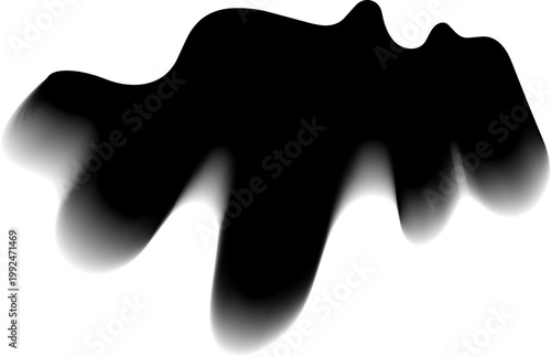 Dripping organic ink shape with vertical flow and gradient blur edge.