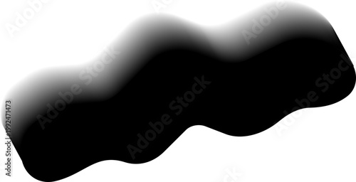 Elongated flowing blob form with extended shape and gradient blur edge.