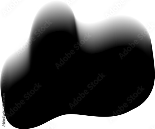 Extended fluid blob form with lengthened shape and gradient blur contour.