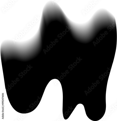 Vertical dripping blob form with downward flow and gradient blur edge.