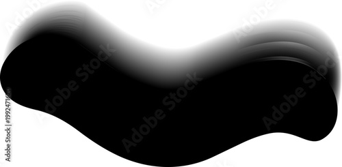 Wide horizontal fluid blob with extended contour and gradient blur edge.