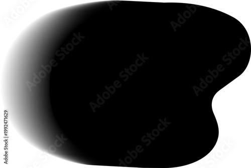 Wide rounded ink blob with extended contour and gradient blur edge.