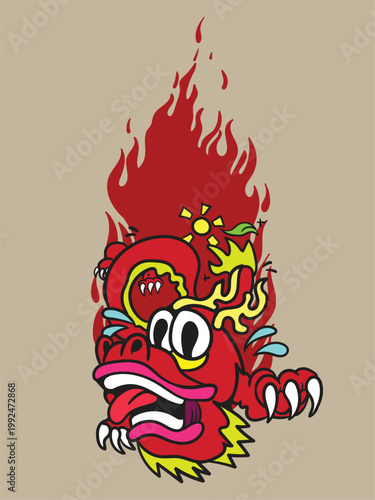 christmas cute monster kaiju for kids background for halloween
