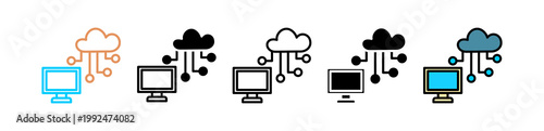 Cloud Computing multyple icon