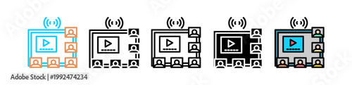 Video Conference multyple icon