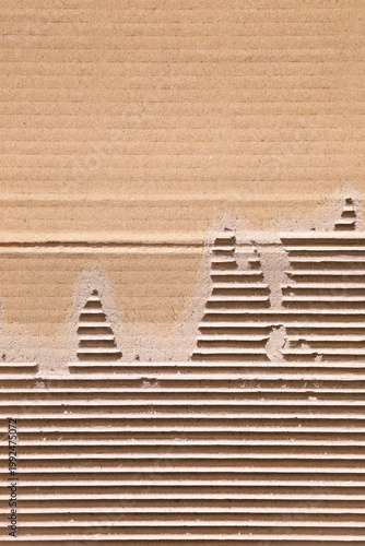Ripped old carton corrugate box texture