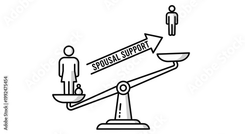 Spousal Support and Alimony Legal Concept Illustration.