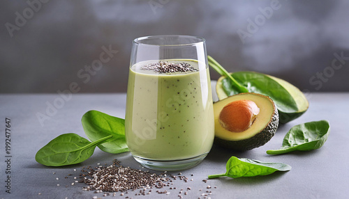Wallpaper Mural A vibrant avocado smoothie, a symbol of health and wellness. Generative AI. Torontodigital.ca