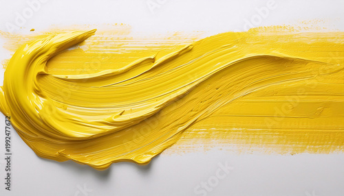 Wallpaper Mural Vibrant yellow strokes of paint on a white canvas, creating a dynamic and energetic composition. Generative AI. Torontodigital.ca