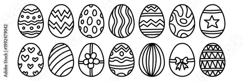 Easter egg vector icon. Easter egg icon with cute design ornament in hand drawn doodle design style