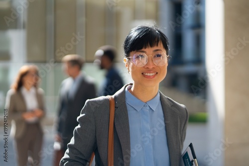 Business professional walking in urban setting