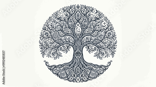 Intricate Tree of Life Symbolizing Growth and Connection.
