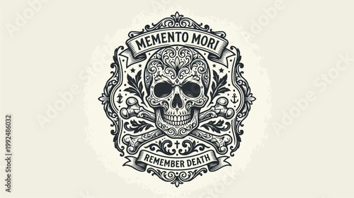 Memento Mori Skull Ornate Design.