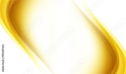 光沢感のあるゴールドグラデーションが流れる上品で高級感あふれる抽象ウェーブ背景デザイン、ビジネスやラグジュアリー用途に最適なモダンアート素材