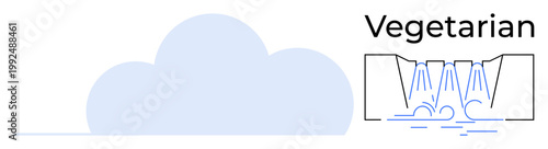 Sustainability, vegetarian lifestyle, eco-friendly , clean water, environment, minimalism. A cloud with a graphic of flowing water and the word vegetarian. Sustainability and vegetarian lifestyle