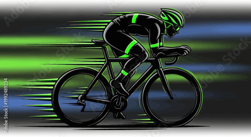 Cyclist Speeding with Motion Blur