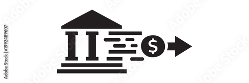 Fast Pay Bank Transfer Icon Vector Representing Quick Payment and Growth