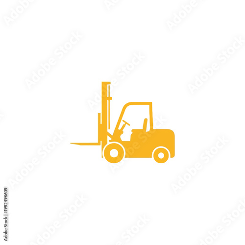 A Simple Yellow Forklift Icon for Industrial and Logistics Applications